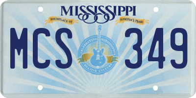 MS license plate MCS349