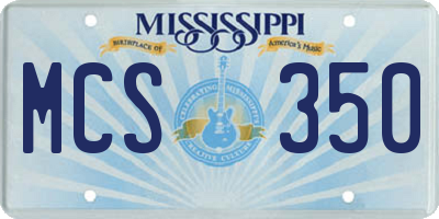 MS license plate MCS350