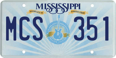 MS license plate MCS351