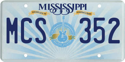 MS license plate MCS352