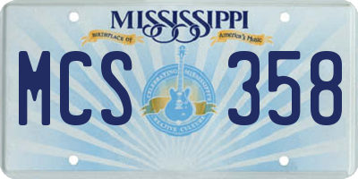 MS license plate MCS358