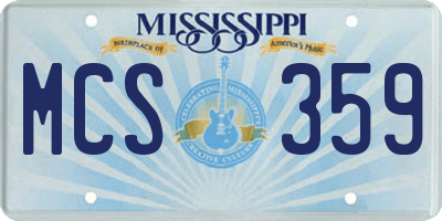 MS license plate MCS359