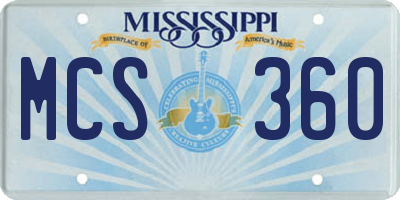MS license plate MCS360
