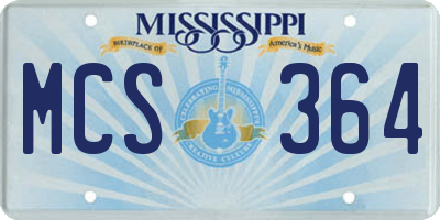 MS license plate MCS364