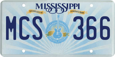 MS license plate MCS366