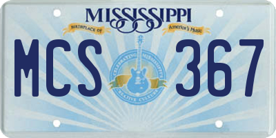 MS license plate MCS367