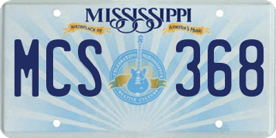 MS license plate MCS368