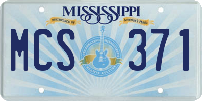 MS license plate MCS371