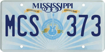 MS license plate MCS373