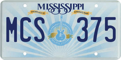 MS license plate MCS375