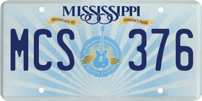 MS license plate MCS376