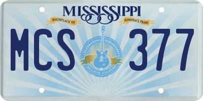 MS license plate MCS377