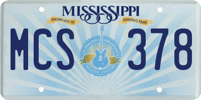 MS license plate MCS378