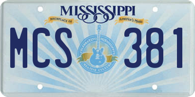 MS license plate MCS381