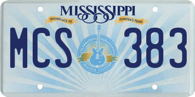 MS license plate MCS383