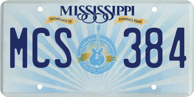 MS license plate MCS384