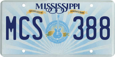 MS license plate MCS388