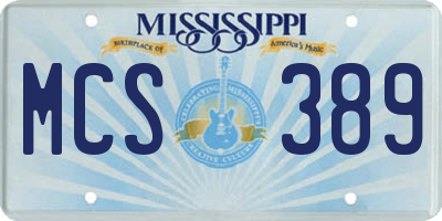MS license plate MCS389