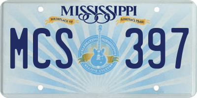MS license plate MCS397