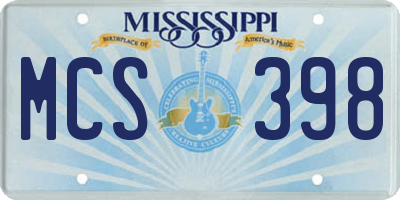 MS license plate MCS398