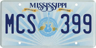 MS license plate MCS399