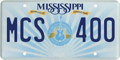 MS license plate MCS400