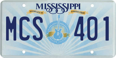 MS license plate MCS401