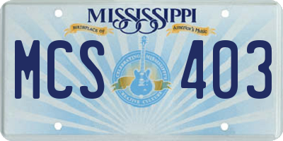 MS license plate MCS403