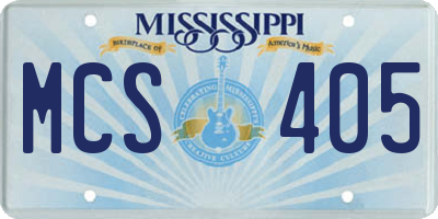 MS license plate MCS405