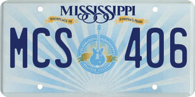 MS license plate MCS406