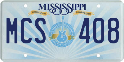 MS license plate MCS408