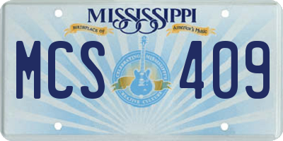 MS license plate MCS409