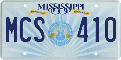 MS license plate MCS410