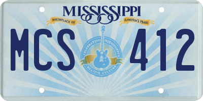 MS license plate MCS412