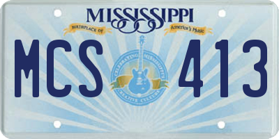 MS license plate MCS413