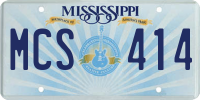 MS license plate MCS414