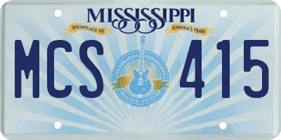 MS license plate MCS415
