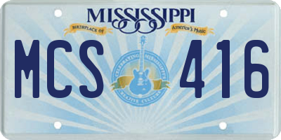 MS license plate MCS416