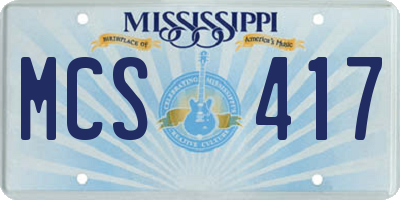 MS license plate MCS417
