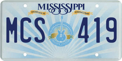 MS license plate MCS419