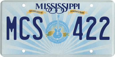 MS license plate MCS422
