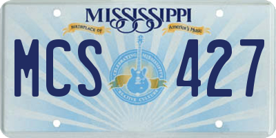 MS license plate MCS427