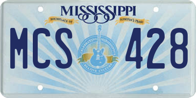MS license plate MCS428