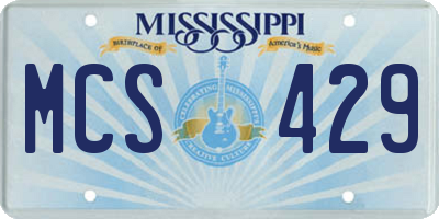 MS license plate MCS429