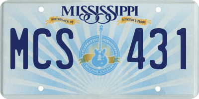 MS license plate MCS431
