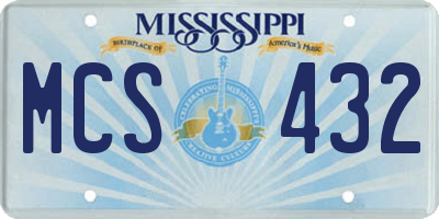 MS license plate MCS432