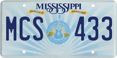MS license plate MCS433