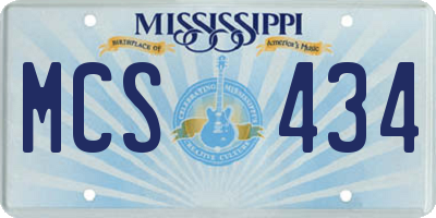 MS license plate MCS434
