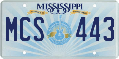 MS license plate MCS443