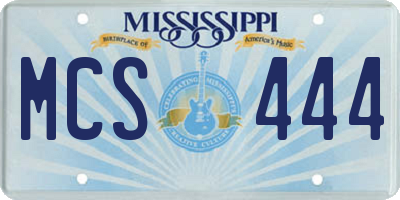 MS license plate MCS444